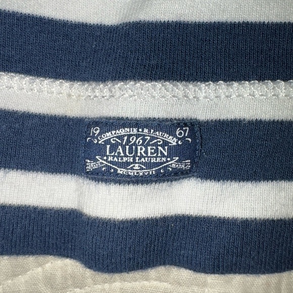 Vintage Ralph Lauren Navy and White Striped Top Large - Picture 3 of 7